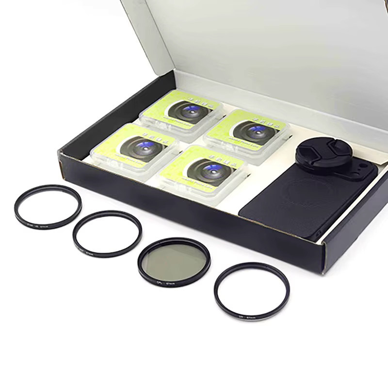 4-in-1 Handy-Filter-Set mit magnetischer kabelloser Lade-Telefonhülle für iPhone 17 Pro und iPhone 17 Pro Max, 58 mm Objektiv-Set mit CPL, ND, UV und Sternfilter, Farben: Grau und Schwarz - Bild 3