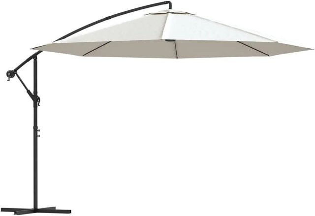 DELUKE Ampelschirm MARC Rund in Sandweiß mit UV-Schutz und Kurbelsystem, Durchmesser: 350 cm - Bild 1