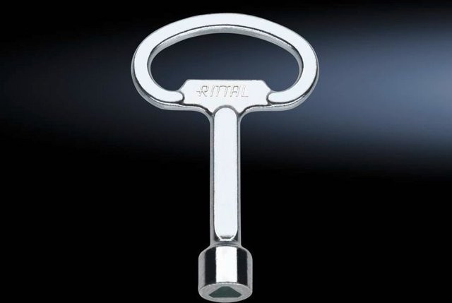 Rittal Schaltschrankschlüssel Dreikant aus Stahl in Silber mit 8 mm - Bild 1