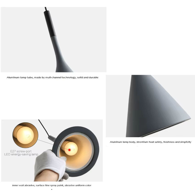 Moderne LED Pendelleuchte aus Aluminium von SANDYHA für Esszimmer, Küche oder Schlafzimmer in Schwarz oder Weiß - Bild 4