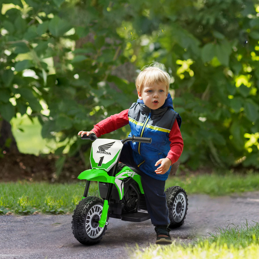 HOMCOM Kinder Elektro-Motorrad, 6V Kindermotorrad, mit Hupe, Startup-Musik, Grün, ab 3 Jahre - Bild 1
