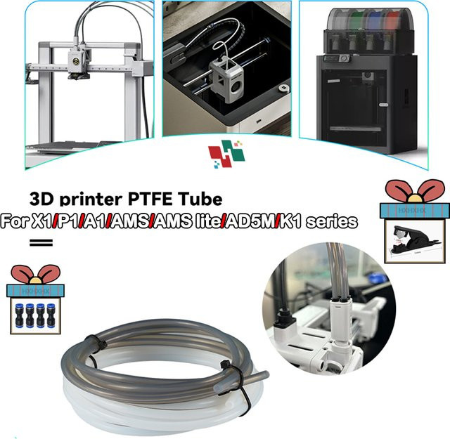 Bambu Lab PTFE Rohr für 3D Drucker P1S P1P X1C A1 Mini und AMS Lite in Weiß oder Grau - Bild 1