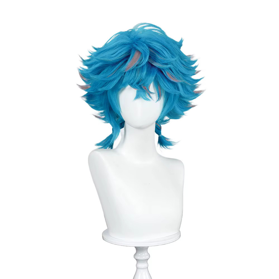 WakuWaku Arcane Isha Perücke, Blau, 35 cm, Kurz - Bild 4