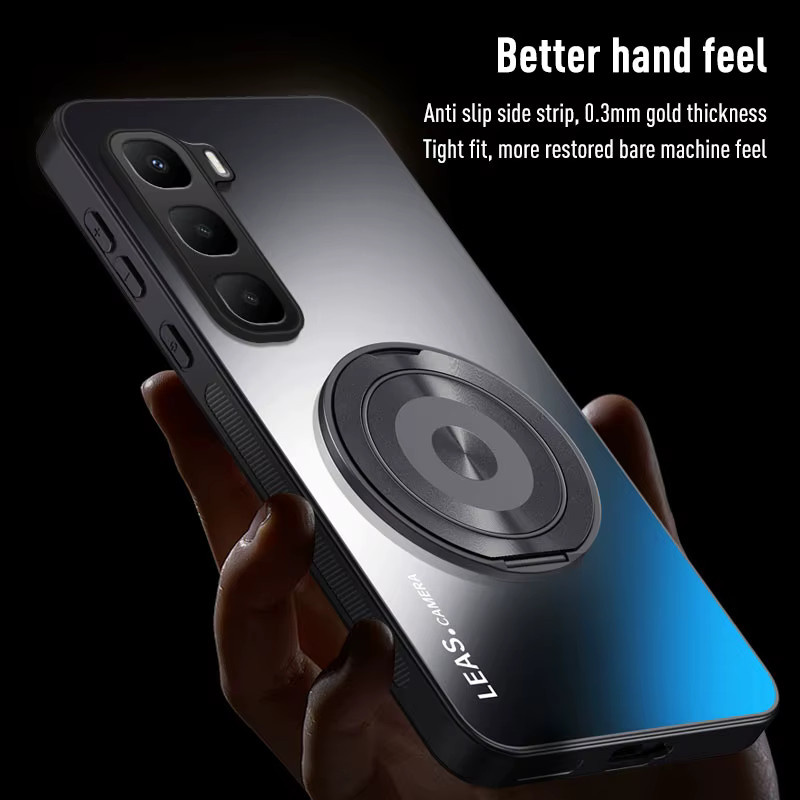 Infinix Hot 60 Pro+ und Hot 60i Schutzhülle AG Frosted Soft TPU+PC Matte Stand Back Cover in Blau und Schwarz - Bild 2