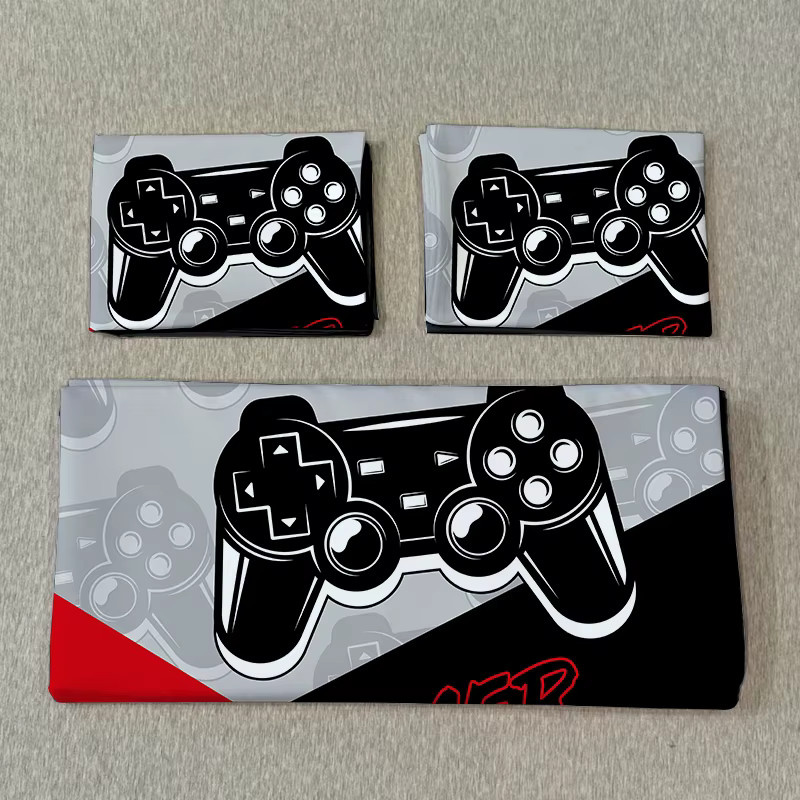 3-teiliges Bettwäsche-Set mit Spielkonsole-Motiv in Rot, Schwarz und Blau aus 100% Polyester, bestehend aus 1 Bettbezug und 2 Kissenbezügen, Breite: 135 cm, Höhe: 200 cm - Bild 2