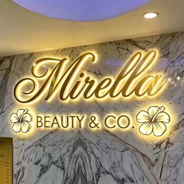 Individuelles SZREBOW LED-Schild als hintergrundbeleuchtetes Leuchtendes Geschäftslogo für deinen Beauty Nail SPA Salon oder Shop - Bild 1