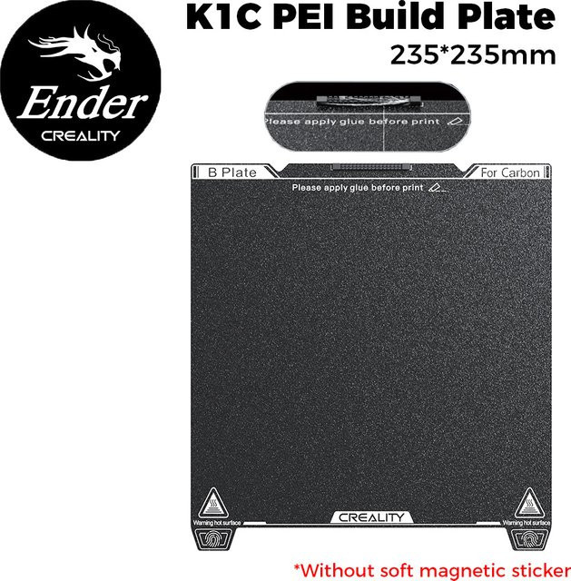 Creality K1C PEI-Bauplatte matt Schwarz B/B: 235 x 235 mm - Bild 1