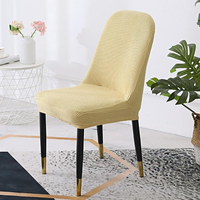 Yiran Furniture Elastische Stuhlhusse Halbkreisförmig mit integrierter Rückenlehne, Gelb, B/T: 40 x 40 cm - Bild 1