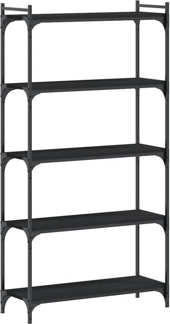 vidaXL Bücherregal mit 5 Böden in Schwarz im Industrial Design, B/T/H: 80 x 30 x 154 cm - Bild 1