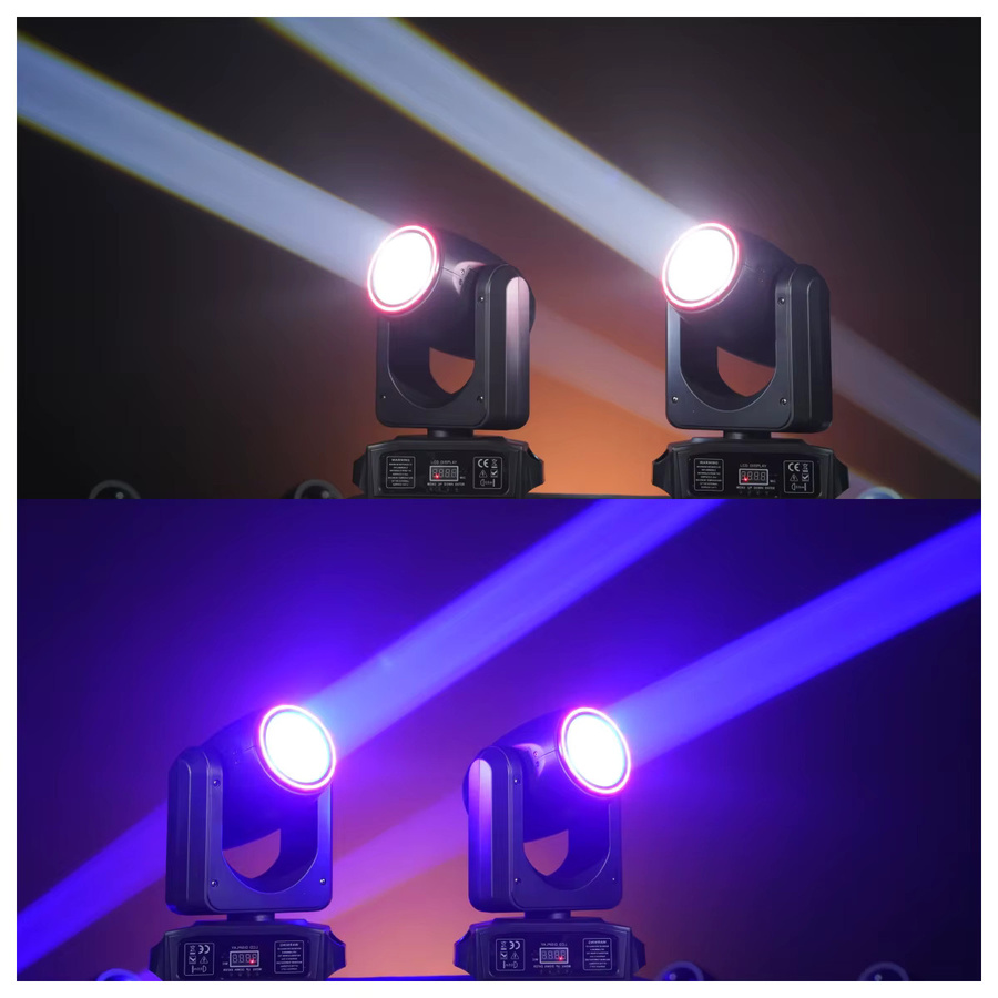 2 Stück HYULIGHTS LED Moving Head mit Beam- und Halo-Effekt, 180W RGBW, 360 Grad Rotation, Schwarz - Bild 3
