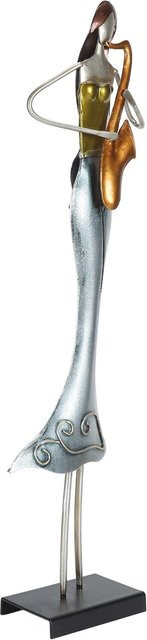 Moderne Saxophonspieler Statue aus Metall in Grau für die Tischdekoration - Bild 1