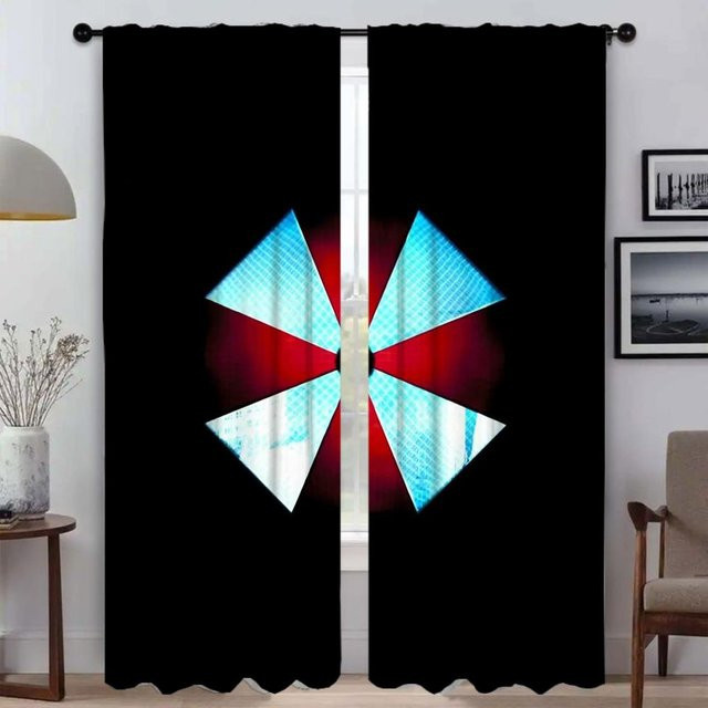 2er-Set Moderne Tüll-Gardinen in Schwarz für Wohnzimmer und Schlafzimmer, B: 50 cm, H: 70 cm - Bild 1