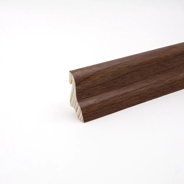 Döllken Profiles Sockelleiste Clipfix A furniert Nussbaum, Farbe: Braun, H x B x T: 22 x 40 x 2500 mm - Bild 1