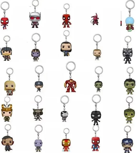 Funko Marvel Avengers 4: Endgame Captain Marvels Venom Deadpool Iron Man Schlüsselanhänger Actionfiguren, Set / Bundle - Bild 1