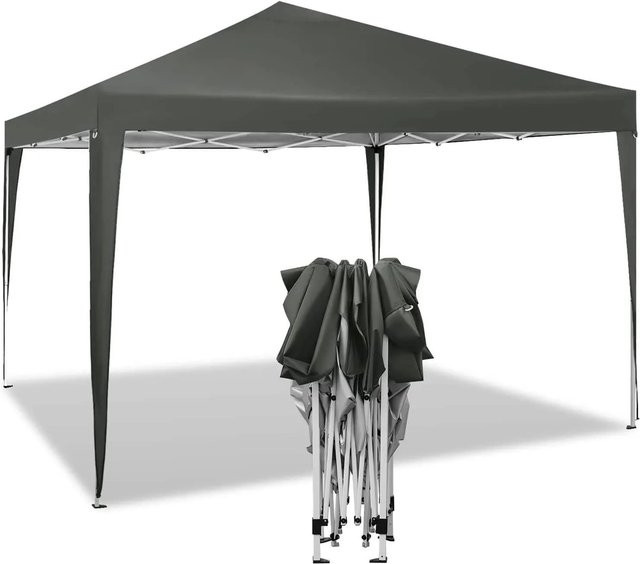 WOLTU Pagoden-Pavillon Pop-Up aus wasserdichtem 210D Oxford-Gewebe in Grau, B x T x H: 300 x 300 x 250 cm - Bild 1