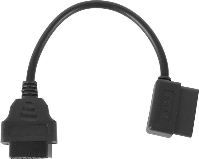 Igeteck 16PIN auf 16PIN OBD2 Verlängerungskabel Winkeladapter in Schwarz, Länge: 0,3 m - Bild 1