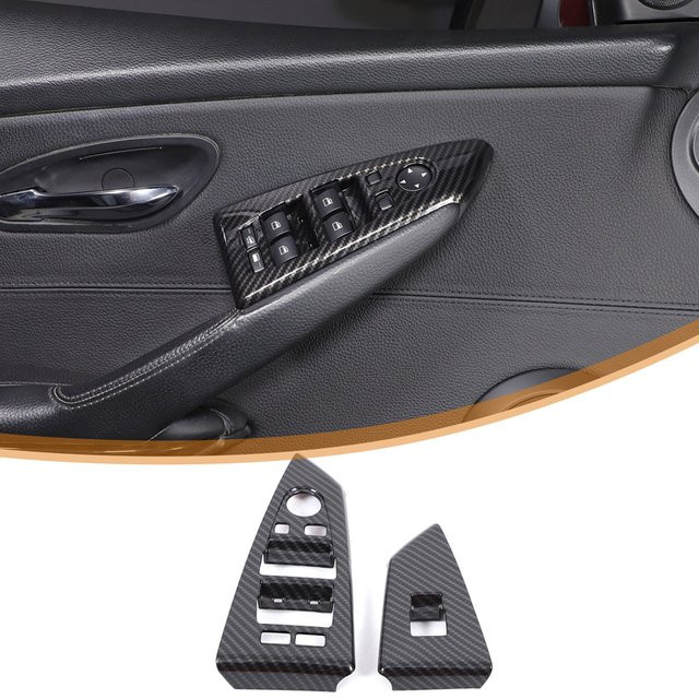 Suetlcoity ABS Auto Tür Armlehne Fensterheber Schalter Panel Abdeckung Trim für BMW 6er E63 E64 2004-2009 in Schwarz - Bild 1