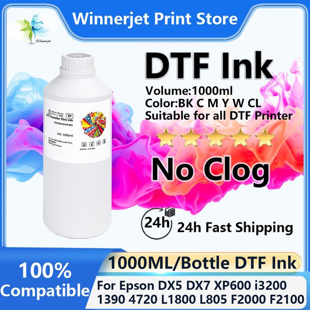 DTF Direct-To-Film-Transfer-Tinte für Epson DX5 DX7 4720 XP600 Druckköpfe, Füllmenge: 1000 ml - Bild 1