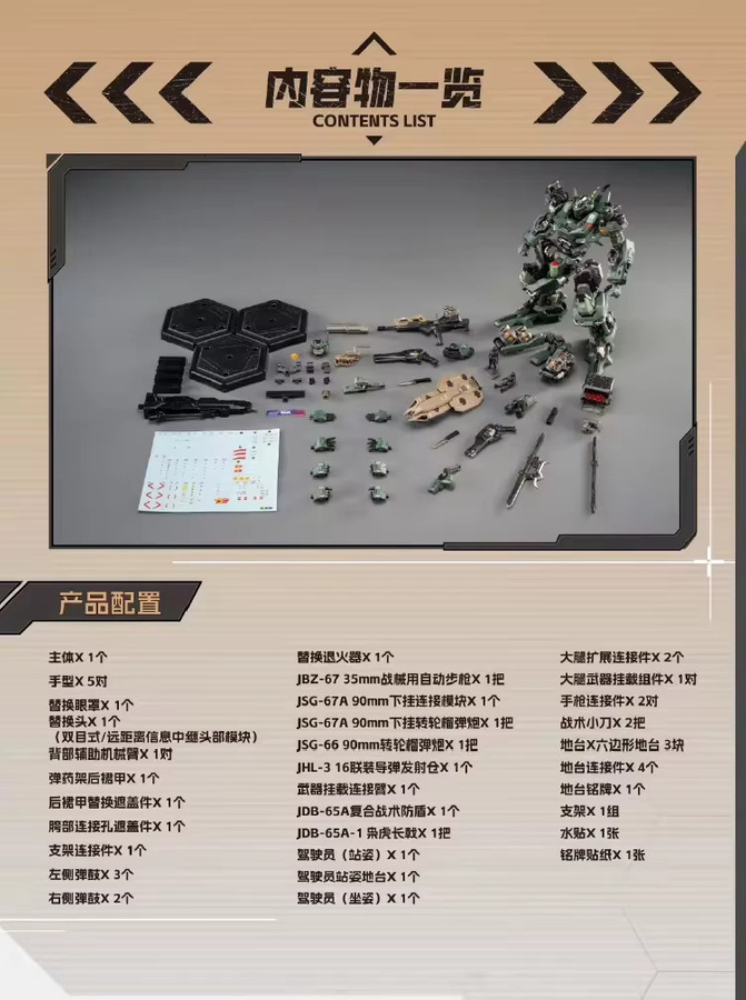 MOTOR NUCLEAR MNP-CR02 JiHu Typ-65 Halberd Tiger II, Bewegliches Spielzeugmodell Mecha Assault Montage-Set - Bild 5