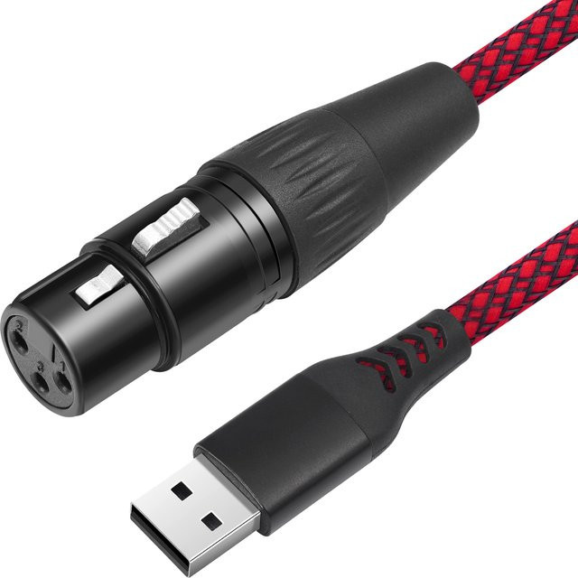 ALLOYSEED Mic-Link Konverterkabel USB-A auf XLR-Buchse für Mikrofone und Studio-Aufnahmen - Bild 1