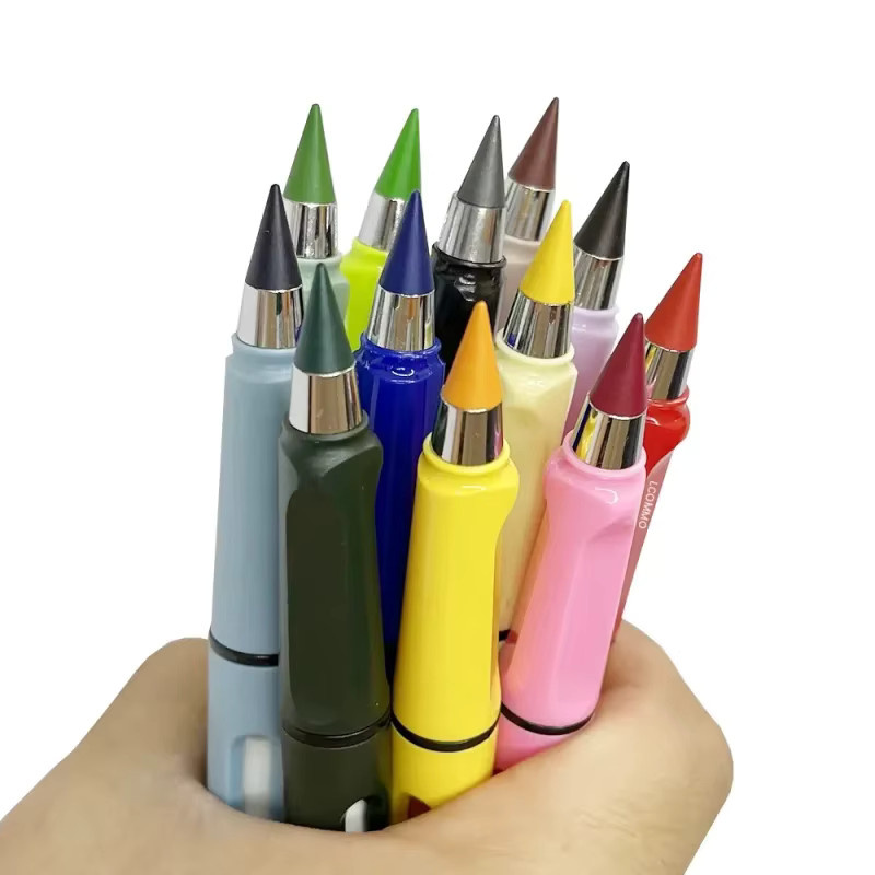Kawaii Ewige Bleistifte in 12 Farben für Kinder und Kunst zum Skizzieren und Malen, Mehrfarbig - Bild 5