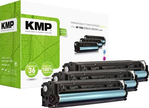 KMP Toner Kombi-Pack kompatibel mit HP 125A CB541A CB542A CB543A in Cyan, Magenta und Gelb mit 1400 Seiten Reichweite - Bild 1