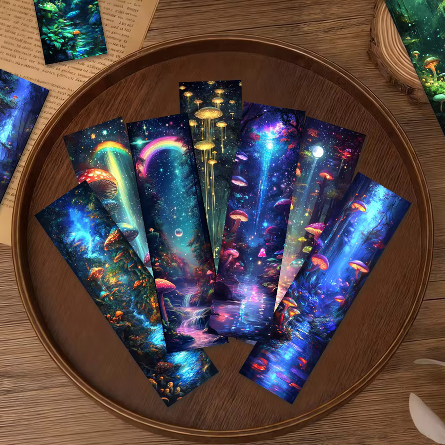 32 Stück Lesezeichen mit Fantasy-Pilzwald-Motiv in Multicolour aus Papier - Bild 5