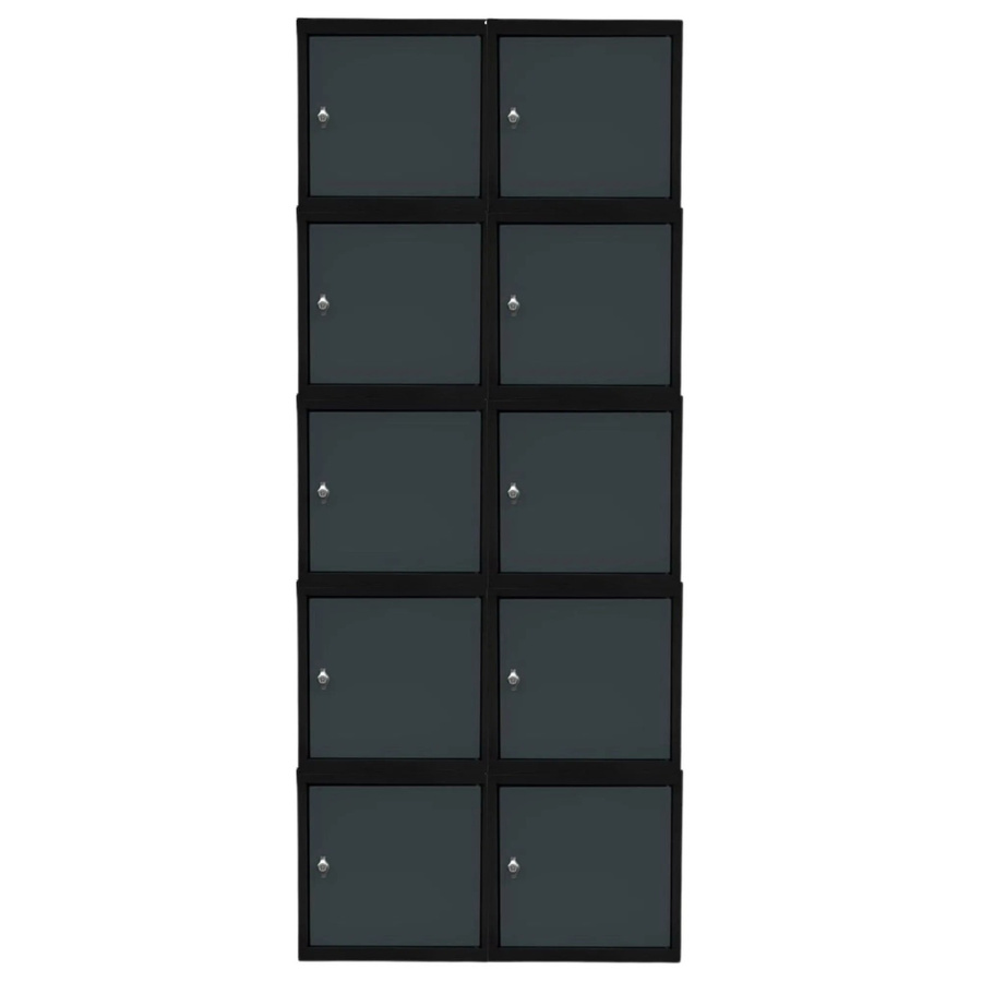 PROREGAL Blocky Schließfachwürfel Set aus 10 Stück mit Drehriegelschloss für Vorhängeschlösser, Farbe: Anthrazit, B/T/H: 40 x 40 x 40 cm - Bild 2