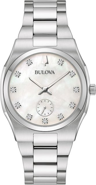 Bulova Damenuhr, Quarz, Edelstahl, 34 mm, Weiß, 3 ATM - Bild 1