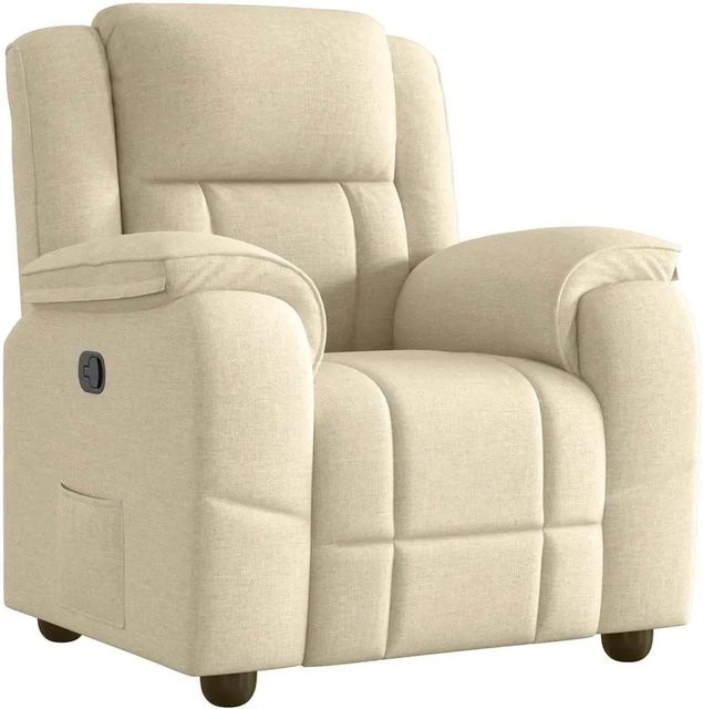 vidaXL Relaxsessel in Beige aus Stoff mit Armlehnen und manueller Hebelverstellung - Bild 1