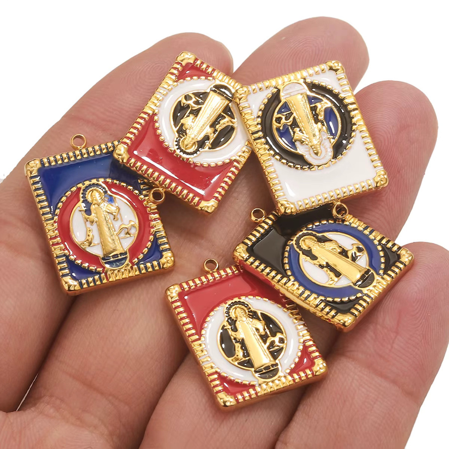 Anhänger Edelstahl, Emaille, Jungfrau, Madonna Charms, Damen - Bild 2