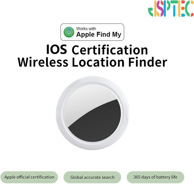 JSPTEC Airtag Bluetooth GPS Tracker IPX5 wasserdicht für iOS in Weiß oder Lila - Bild 1