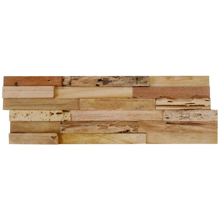 Vidaxl Wandverkleidungspanel aus recyceltem Teakholz in Braun, 10 Stück, 1,03 m² mit rustikalem Dielenmuster - Bild 2