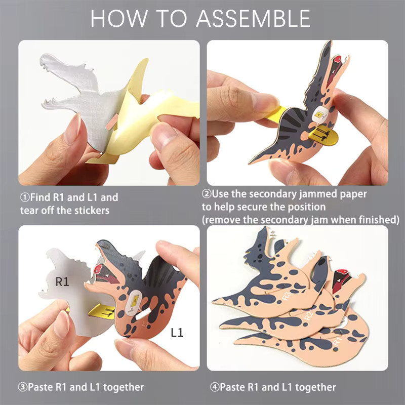 MaxRenard Dinosaurier 3D Papier Puzzle Bunt / Mehrfarbig - Bild 2