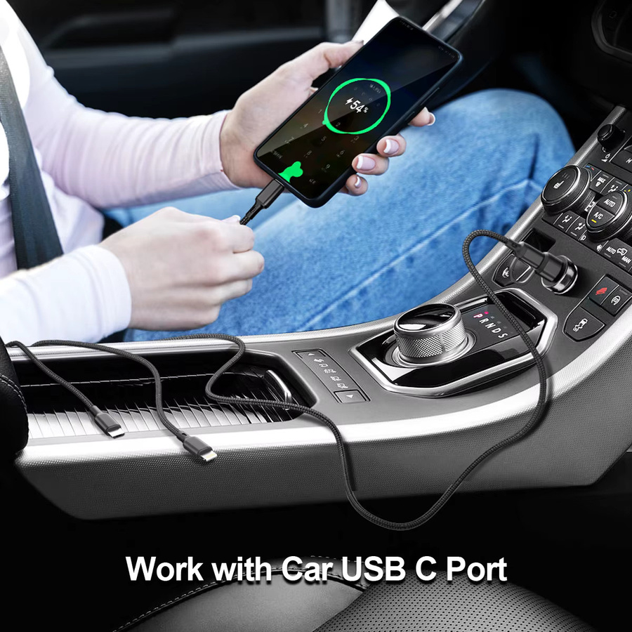 ANMONE 3-in-1 Multi-USB-Ladekabel mit USB-C und Micro-USB Anschluss in Schwarz - Bild 4