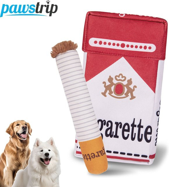 pawstrip Quietsch-Zigarrenspielzeug, Plüsch-Hundespielzeug-Set - Bild 1