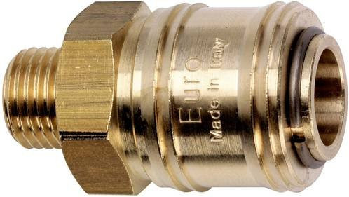 Metabo Schnellanschlusskupplung Euro mit 3/8 Zoll AG Anschlussgewinde aus Messing in Gold - Bild 1