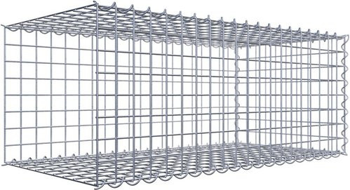 Gabiona Anbaukorb Typ 2 aus Stahl in Silbergrau, B/T/H: 40 x 50 x 100 cm, Maschenweite 5 x 5 cm - Bild 1