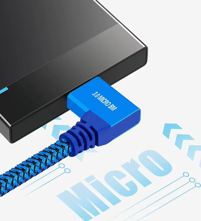 BSN USB 3.0 Verlängerungskabel von USB-C auf Micro-B in Blau - Bild 3