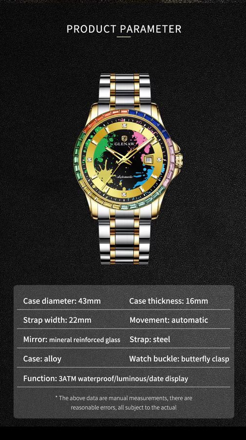 Glenaw Armbanduhr Automatik, Edelstahl, Bicolor, Gold und Silber, Unisex - Bild 4