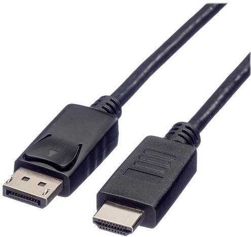 Roline DisplayPort auf HDMI Anschlusskabel in Schwarz und Grün, Länge: 1,00 m - Bild 1