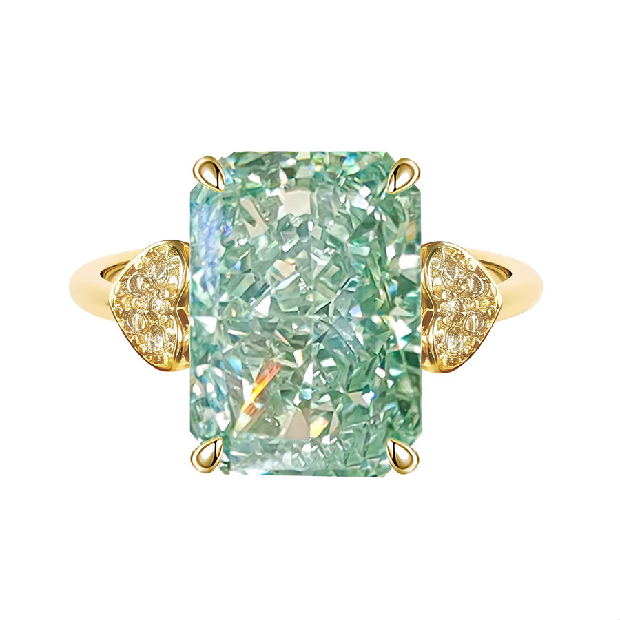 Bocarman Ring, Kupfer, mintgrüner Zirkonia, Damen, Vintage - Bild 3