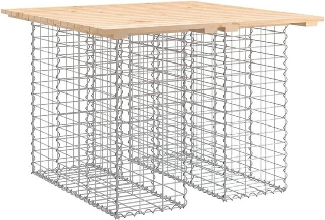 DELUKE Gartenbank TELLE aus Stahl und Kiefernholz in Silber, B/T/H: 100 x 102 x 72 cm - Bild 1