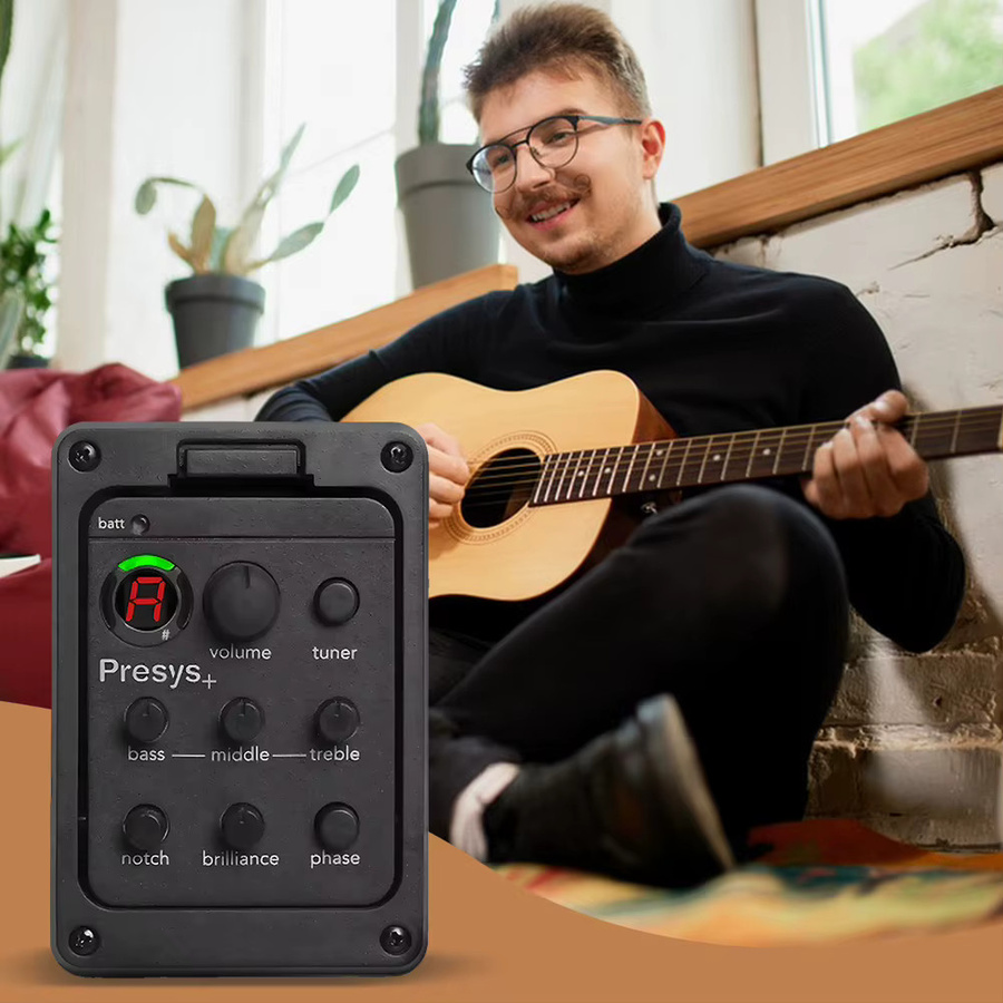 Fishman Presys+ 201 EQ-Tuner für klassische Akustikgitarren mit Piezo-Tonabnehmer und 4-Band-Equalizer in Schwarz - Bild 4
