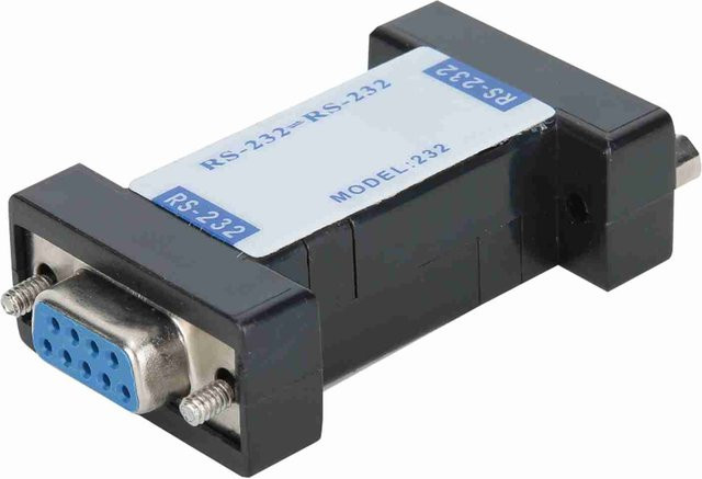 RS232 zu RS232 Schnittstellenkonverter mit optischer Isolation und Überspannungsschutz in Schwarz mit DB9 Anschluss - Bild 1
