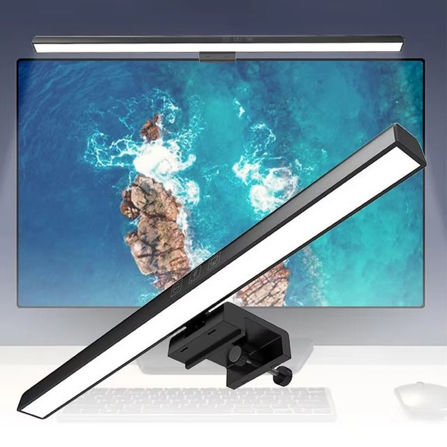 Ammtoo LED Monitor Lichtleiste Schwarz, stufenlos dimmbare Schreibtischlampe für PC-Bildschirm und Home Office, USB-Betrieb - Bild 1