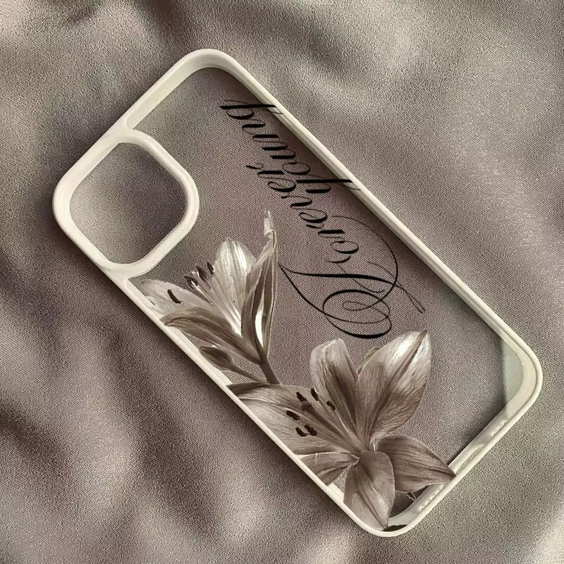 GEUMXL Stoßfeste Handyhülle mit elegantem Lilien-Blumenmuster für iPhone 11 bis iPhone 17 Pro Max und Air in Vintage-Optik - Bild 2