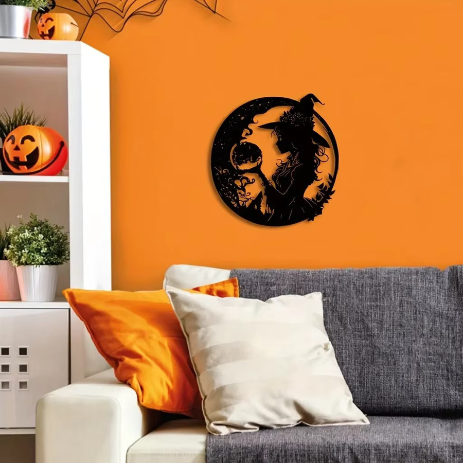 Hello Young Metall Wandbehang Hexe Wanddekoration aus Eisen in Schwarz - Bild 3
