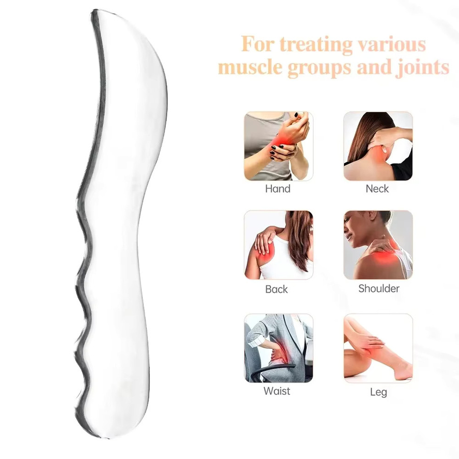 BOTQTOW Gua Sha Bar Edelstahl, Massagewerkzeug für Gesicht und Körper, Unisex - Bild 1