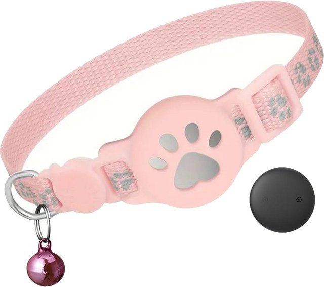 Livia Home Katzen-Tracker-Halsband rosa, wasserdichter Haustier-Tracker für iOS und Android mit Klingel für kleine bis große Katzen - Bild 1